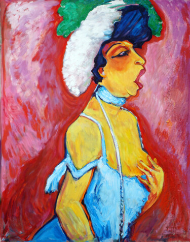 "THE OPERA SINGER" başlıklı Tablo Richard Flynn Flynn tarafından, Orijinal sanat, Petrol Ahşap Sedye çerçevesi üzerine monte…