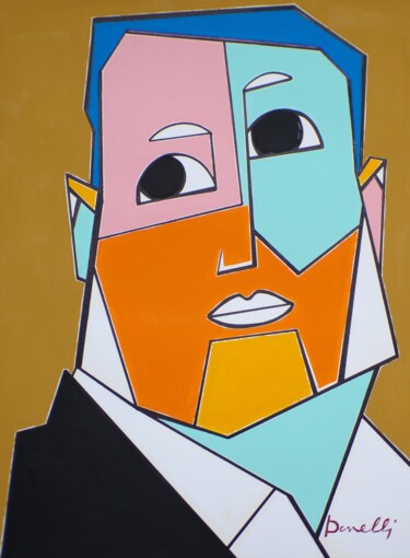 Pittura intitolato "Portrait of Elon Re…" da Gabriele Donelli, Opera d'arte originale, Acrilico