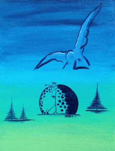 Schilderij getiteld "LB3" door Christine Martin, Origineel Kunstwerk, Acryl Gemonteerd op Karton