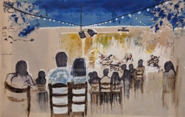 Painting titled "Fougaro jazz festiv…" by Laurence Fauchart, Original Artwork, Marker