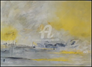 MATIN BRUMEUX Painting titled "MATIN BRUMEUX" by Danièle Mercier-Lutz, Original Artwork, Acrylic Mounted on Wood Stretcher frame