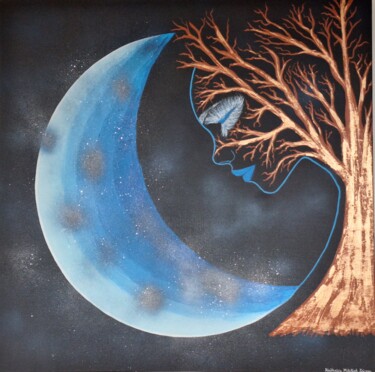 Peinture intitulée "Lunimïa" par Nathalie Mitifiot Zeiger, Œuvre d'art originale, Acrylique Monté sur Châssis en bois