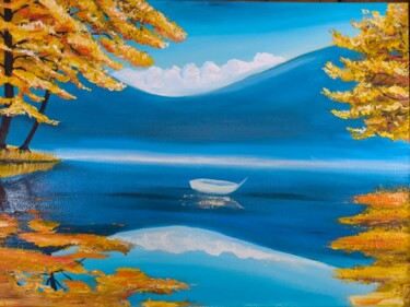 Painting titled "Oktovber" by Aleksander Aleksiuk, Original Artwork, Oil