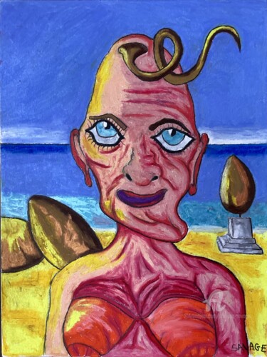 L ÎLE DE PAQUES Peinture intitulée "L ÎLE DE PAQUES" par Philippe Savage, Œuvre d'art originale, Pastel