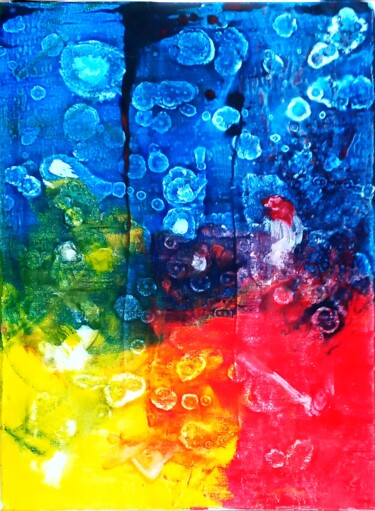 绘画 标题为“Coral Beach” 由Dieter Becker, 原创艺术品, 丙烯 安装在木质担架架上