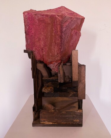 Scultura intitolato "Rosa su legno" da Marco Bettocchi, Opera d'arte originale, Legno