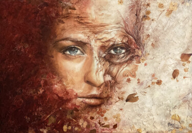 Peinture intitulée "L'empreinte slencie…" par Mary Waltz, Œuvre d'art originale, Acrylique