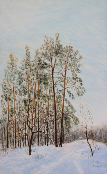 Painting titled "Пермь. Черняевский…" by Alexey Beregovoy, Original Artwork, Oil Mounted on Wood Stretcher frame