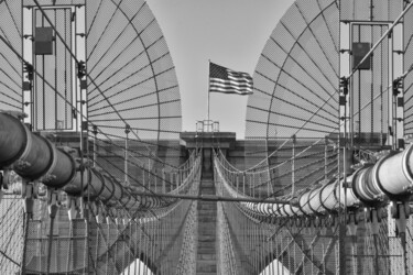NB27 - Brooklyn Bridge (détail) 摄影 标题为“NB27 - Brooklyn Bri…” 由Charles Guy, 原创艺术品, 非操纵摄影 安装在铝上