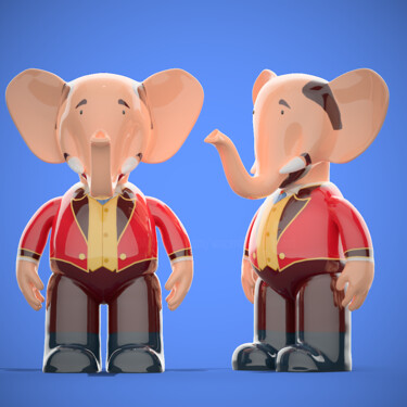 Babolex monsieur Loyal classic collection circus art toy Sculptuur getiteld "Babolex monsieur Lo…" door Vincent Faudemer, Origineel Kunstwerk, Hars