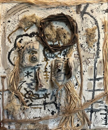 雕塑 标题为“Fracture N°1” 由Aurélien Hild, 原创艺术品, 粘土 安装在木板上