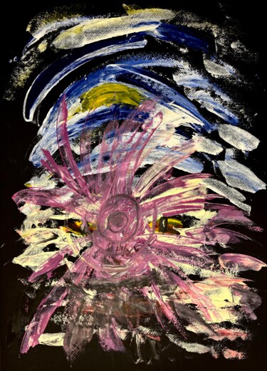 Pittura intitolato "Occhi nella notte" da Mario Pratesi, Opera d'arte originale, Olio