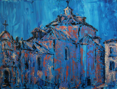 Discalced Carmelite Convent in Alba de Tormes city, Spain Painting titled "Discalced Carmelite…" by Denis Kuvayev, Original Artwork, Acrylic Mounted on Cardboard