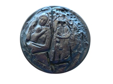 Scultura intitolato "Medaglione in bronz…" da Martino Damiani, Opera d'arte originale, Bronzo