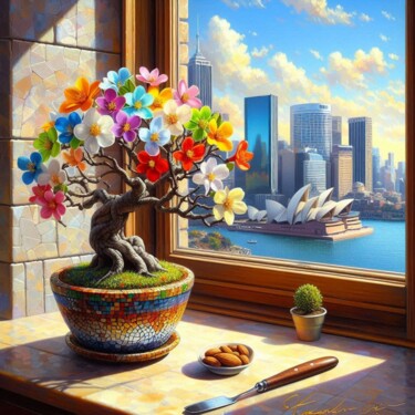 数字艺术 标题为“Sydney 1” 由Rogo Lino, 原创艺术品, AI生成的图像 安装在artwork_cat.上