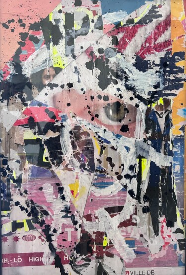 Collages intitulée "Résidus urbains N°3" par Aurélien Hild, Œuvre d'art originale, Collages Monté sur Carton