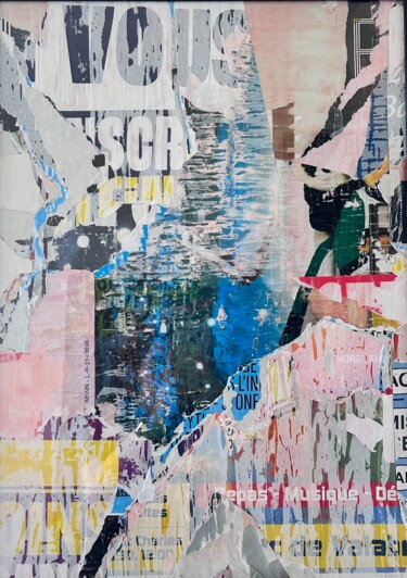 Collages intitulée "Résidus urbains N°15" par Aurélien Hild, Œuvre d'art originale, Collages Monté sur Carton