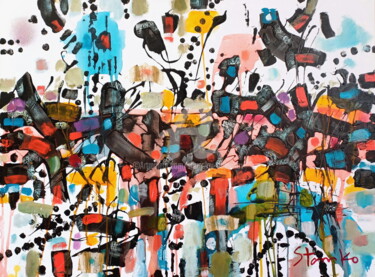 Peinture intitulée "Abstract vision-III" par Stanislav Bojankov, Œuvre d'art originale, Acrylique