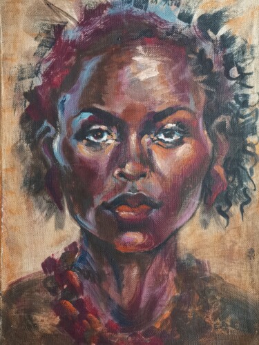 绘画 标题为“African woman. Beau…” 由Allen Light, 原创艺术品, 油