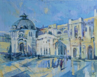 Peinture intitulée "Station Square" par Andrei Kreminskii, Œuvre d'art originale, Huile