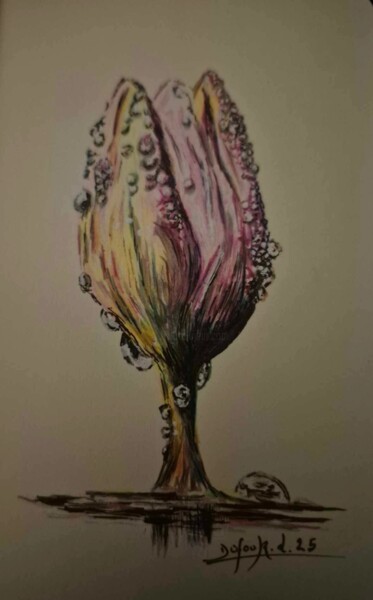 Drawing titled "Bientôt les nénupha…" by Laurence Dufour, Original Artwork, Pencil