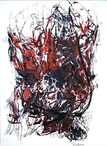 Ζωγραφική με τίτλο "D'âme et de corps" από Lise Poitras, Αυθεντικά έργα τέχνης, Ακρυλικό Τοποθετήθηκε στο Ξύλινο φορείο σκελ…