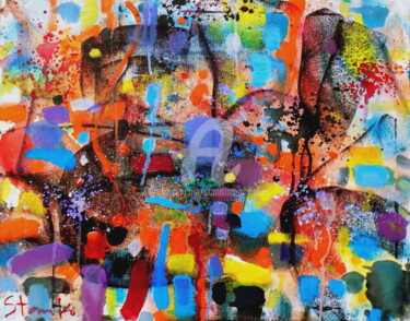 Painting titled "Jazzy mood-LXXVI" by Stanislav Bojankov, Original Artwork, Acrylic