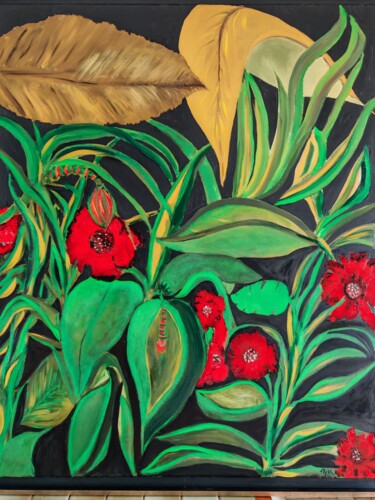 "Luxuriance" başlıklı Tablo Jean-Marie Reynaud (jmry) tarafından, Orijinal sanat, Petrol Ahşap Sedye çerçevesi üzerine monte…