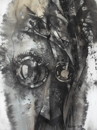 Peinture intitulée "Nozy" par Alexander Makohon, Œuvre d'art originale, Encre