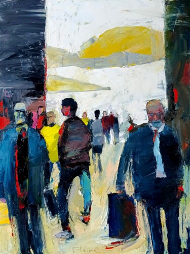 Pittura intitolato "Arriving home" da Julia Elkina, Opera d'arte originale, Olio