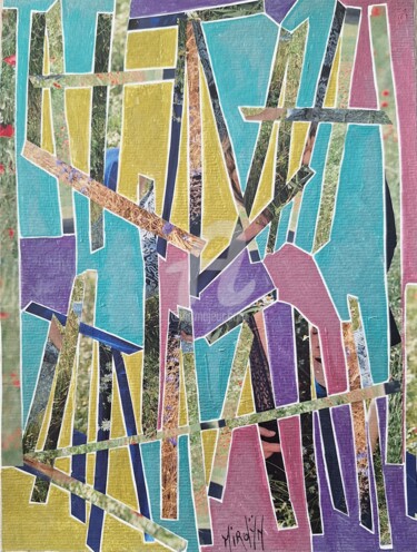 Collages titled "Fragments de couleu…" by Mirolyn, Original Artwork, Collages