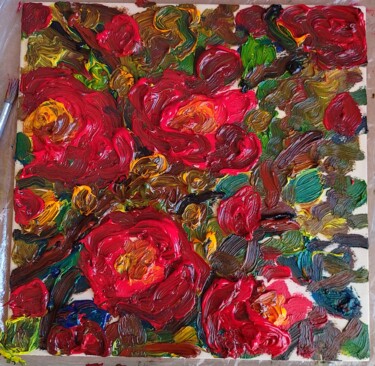 Картина под названием "Red rose hip" - Victoria Harra, Подлинное произведение искусства, Масло