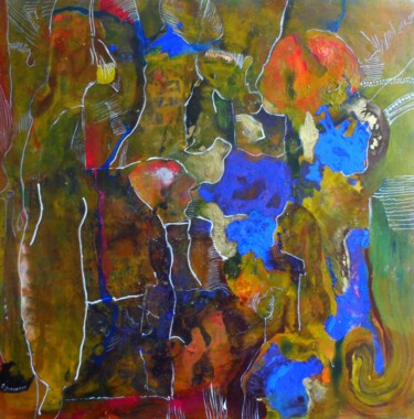 Malerei mit dem Titel "bleu" von Geneviève Durantou, Original-Kunstwerk, Acryl