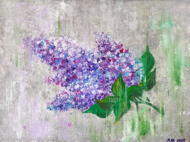 Painting titled "Ветка сирени" by Marina Lutikova, Original Artwork, Acrylic