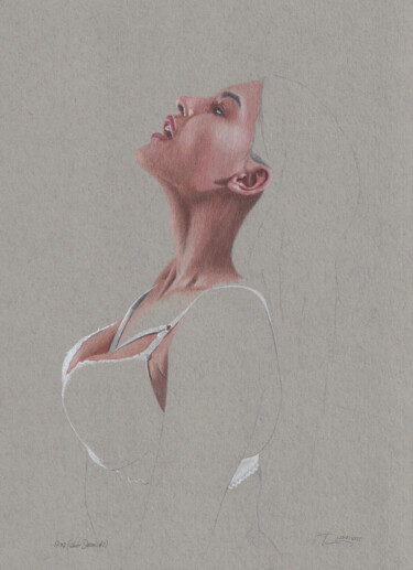 "White Dessous Nr.2 (17:02)" 图画 标题为“"White Dessous Nr.2…” 由Walter Roos, 原创艺术品, 铅笔
