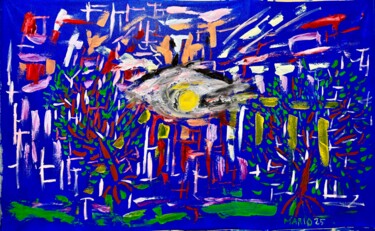 Pittura intitolato "La città fantasma" da Mario Pratesi, Opera d'arte originale, Olio