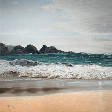 Peinture intitulée "L'océan menaçant" par Thierry Le Boulanger, Œuvre d'art originale, Huile