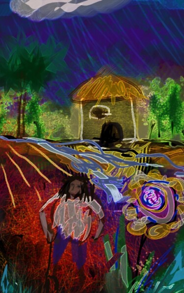 Arts numériques intitulée "Dans les îles..." par Jacky Patin, Œuvre d'art originale, Peinture numérique