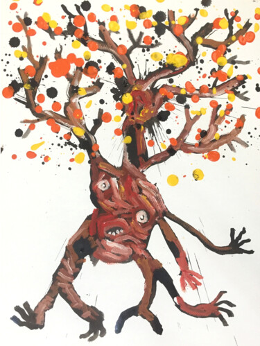 Malerei mit dem Titel "arbre 1" von Fernand Fernandez, Original-Kunstwerk, Öl