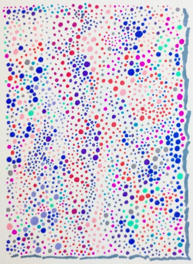 Disegno intitolato "Sharpointilism - 60" da Milto Sideris, Opera d'arte originale, Pennarello