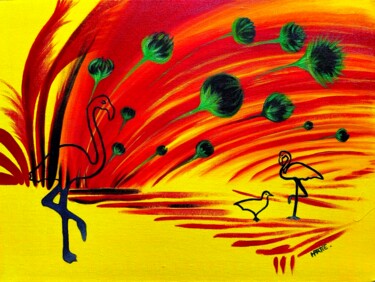 Painting titled "Envie de Couleurs" by Christine Martin, Original Artwork, Acrylic Mounted on Wood Stretcher frame