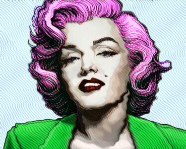 Peinture intitulée "Marylin (Dibond)" par Belfeygor, Œuvre d'art originale, Peinture numérique