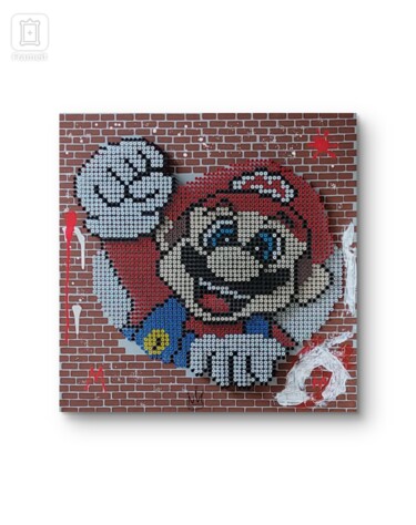 Scultura intitolato "Super Mario" da Christian Cosanni, Opera d'arte originale, Metalli Montato su Pannello di legno