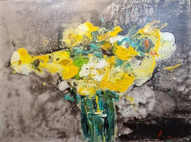 Painting titled "Moon flowers" by Roman Dub, Original Artwork, Acrylic