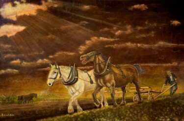 Painting titled "Every Cloud Has a S…" by Andre Devolder, Original Artwork, Oil