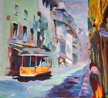 Peinture intitulée "Le tramway" par Emilie Teofilo, Œuvre d'art originale, Acrylique