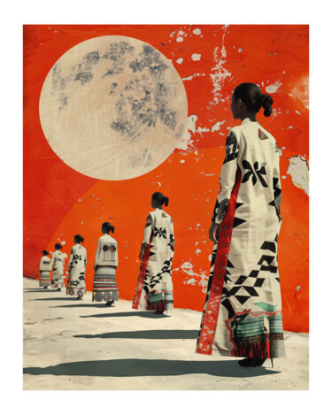 Digital Arts titled "Moonrise Procession" by Aethel Voss, Original Artwork, 2D Digital Work