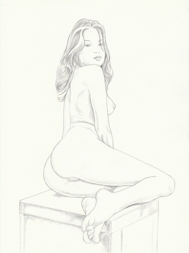 le modèle Dessin intitulée "le modèle" par Artsaga, Œuvre d'art originale, Crayon