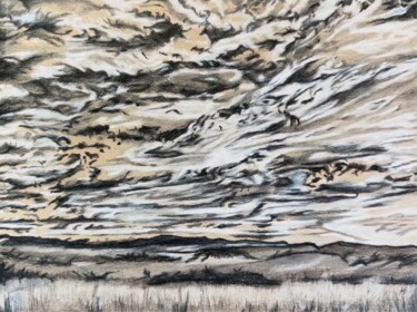 Pittura intitolato "Nuages #87" da Anne Brigaud, Opera d'arte originale, Grafite