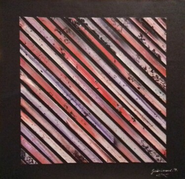 Painting titled "Abstraite 50" by Etienne Guérinaud, Original Artwork, Collages Mounted on Other rigid panel
